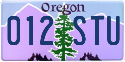 OR license plate 012STU