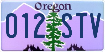 OR license plate 012STV