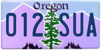 OR license plate 012SUA
