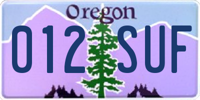 OR license plate 012SUF