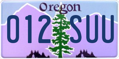 OR license plate 012SUU