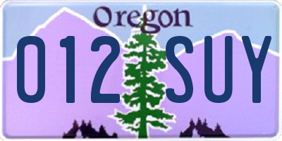 OR license plate 012SUY