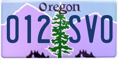 OR license plate 012SVO