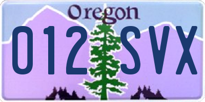 OR license plate 012SVX