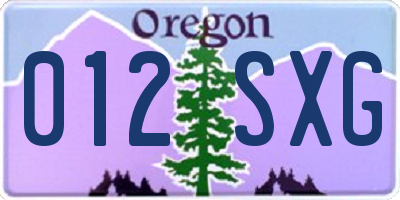 OR license plate 012SXG