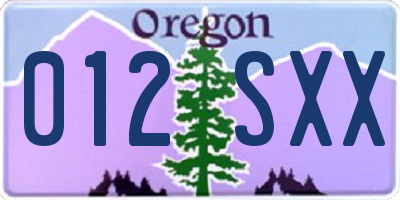 OR license plate 012SXX