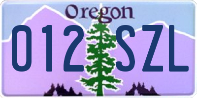 OR license plate 012SZL