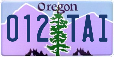 OR license plate 012TAI