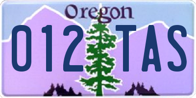 OR license plate 012TAS
