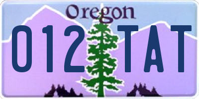 OR license plate 012TAT