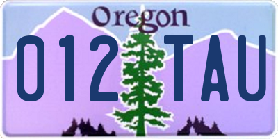 OR license plate 012TAU