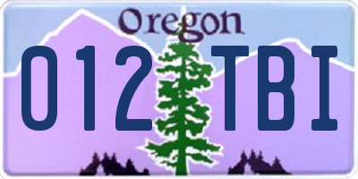 OR license plate 012TBI