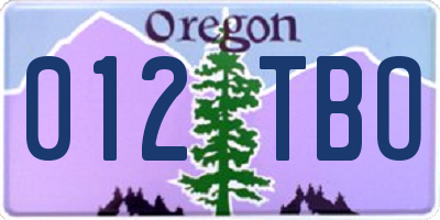 OR license plate 012TBO