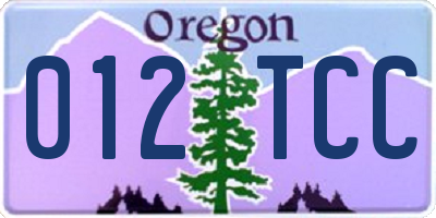 OR license plate 012TCC