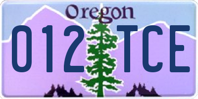 OR license plate 012TCE