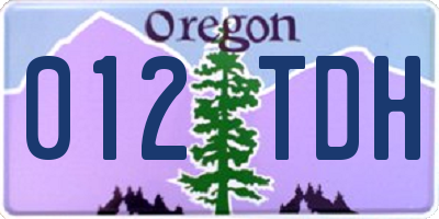 OR license plate 012TDH