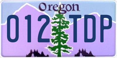 OR license plate 012TDP