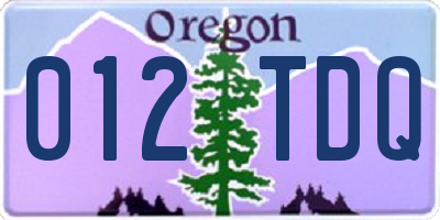 OR license plate 012TDQ