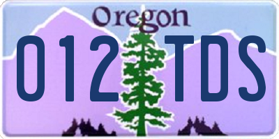 OR license plate 012TDS