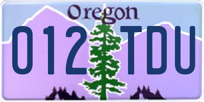 OR license plate 012TDU