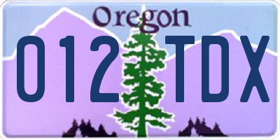 OR license plate 012TDX