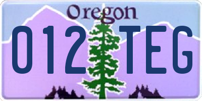 OR license plate 012TEG