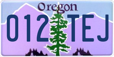 OR license plate 012TEJ