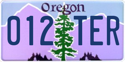 OR license plate 012TER