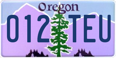 OR license plate 012TEU