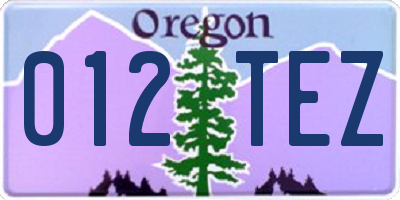 OR license plate 012TEZ