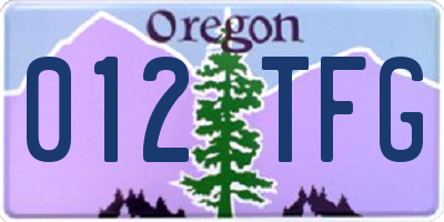 OR license plate 012TFG