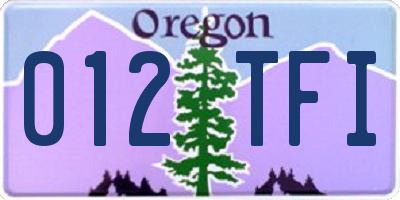 OR license plate 012TFI