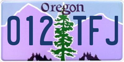 OR license plate 012TFJ