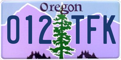 OR license plate 012TFK
