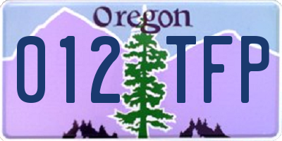 OR license plate 012TFP