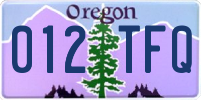 OR license plate 012TFQ