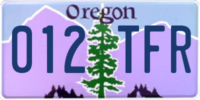 OR license plate 012TFR