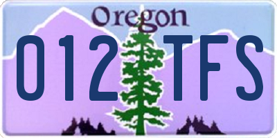 OR license plate 012TFS