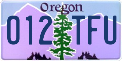 OR license plate 012TFU