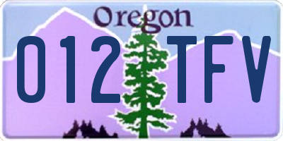 OR license plate 012TFV