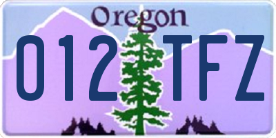 OR license plate 012TFZ