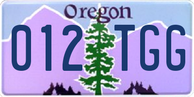 OR license plate 012TGG