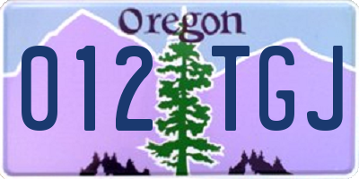 OR license plate 012TGJ