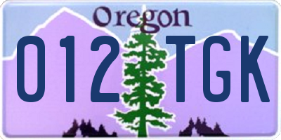 OR license plate 012TGK