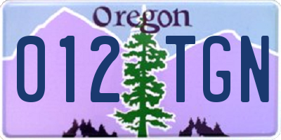 OR license plate 012TGN