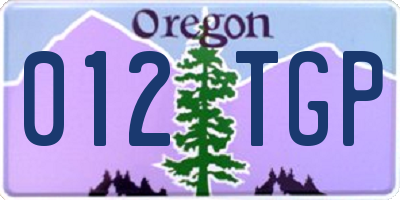 OR license plate 012TGP