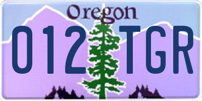 OR license plate 012TGR