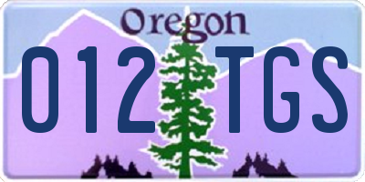 OR license plate 012TGS