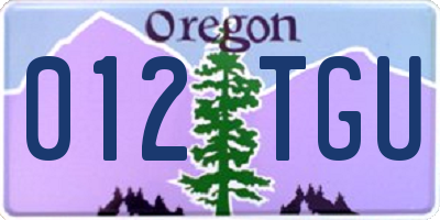 OR license plate 012TGU