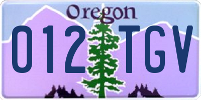 OR license plate 012TGV